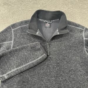 KÜHL Mens Thor ThermoKore M ¼ Zip Pullover Sweater Gray Knit Hiking Outdoor